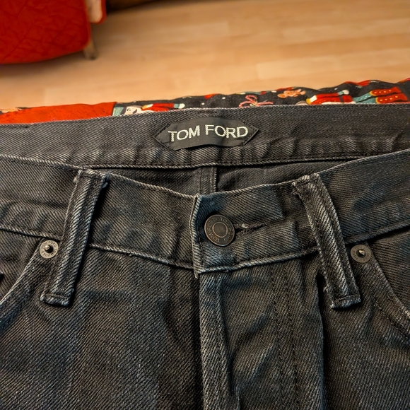 Tom Ford Distressed Men's Faded Black Jeans Straight Fit 33x30 - Picture 4 of 11